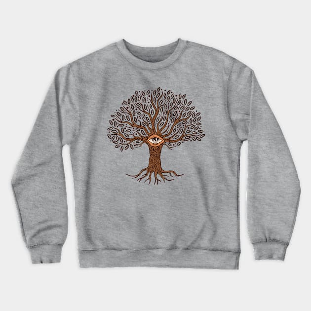 Tree Life Hand Drawn Crewneck Sweatshirt by Mako Design 